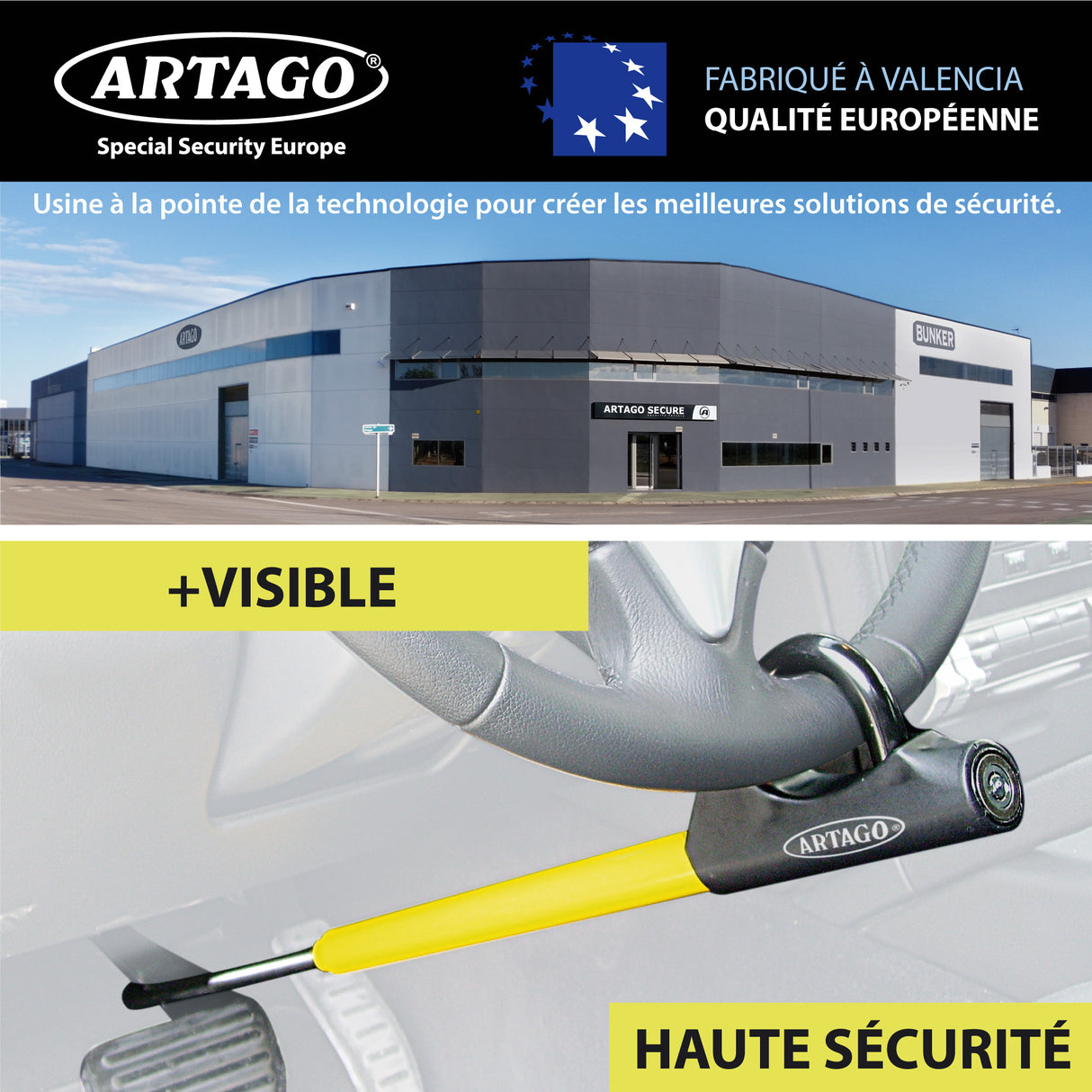 Barre antivol volant-pédale de frein 871/B Artago