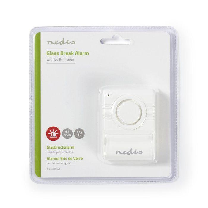alarme bris de verre vitre sirene integree ALRMGB10WT nedis 3