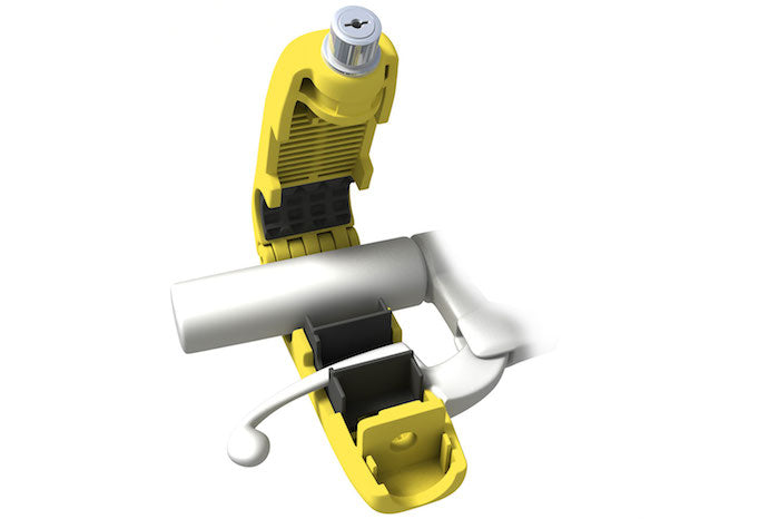 antivol moto grip lock levier frein jaune 3