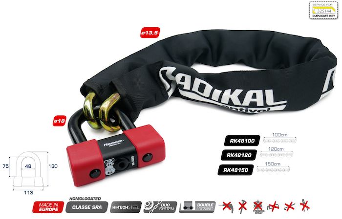 chaine antivol radikal RK48100 RK48120 RK48150