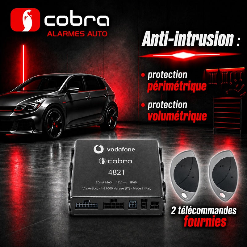Alarme Cobra 4821TX 2 télécommande fournies
