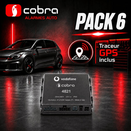 Alarme Cobra 4821  + détecteur anti soulèvement + traceur GPS pack 6